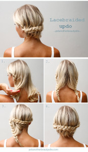 Lacebraided updo